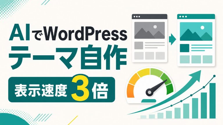 AIでWordPressテーマを自作し表示速度を改善した記事のアイキャッチ