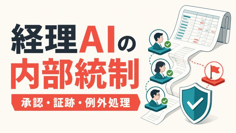 経理AIの内部統制と承認フローを表す記事のアイキャッチ