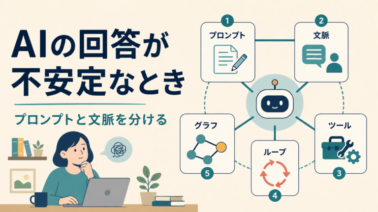 プロンプト・文脈・道具・ループ・依存関係を症状別に分ける整理図