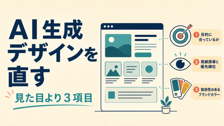 AI生成画面の目的・視線・固有材料を確認するデザインレビュー表