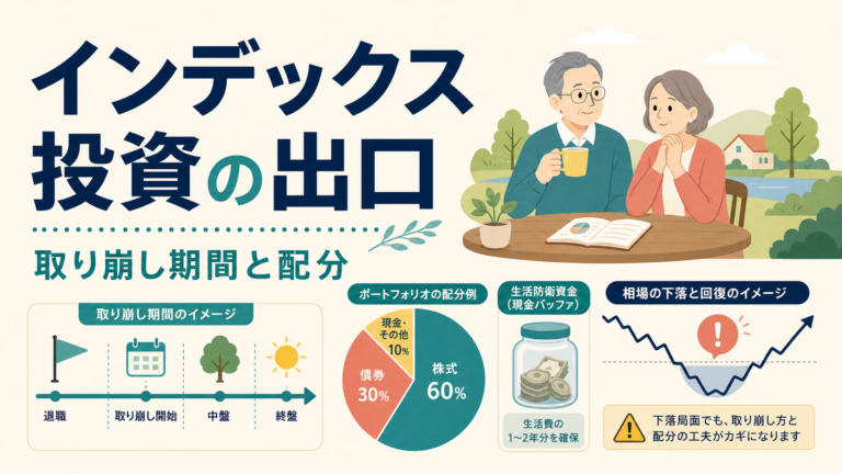 インデックス投資の取り崩し期間・資産配分・売却順を確認する計画表