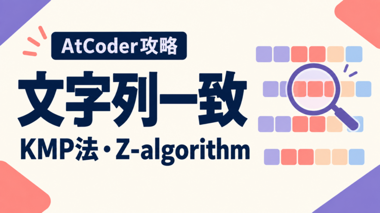 AtCoderの文字列一致を学ぶ図。KMP法とZ-algorithmの考え方